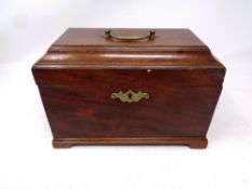 A Fine George III Mahogany Tea Caddy, circa 1775,