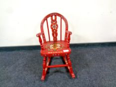 A painted pine child's rocking chair, Megan,