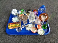 A collection of paperweights,