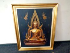 A contemporary oil on canvas depicting Buddha,