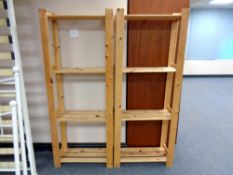 Two pine bookshelves, width 64 cm,