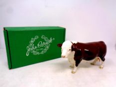 A John Beswick Hereford bull figure,