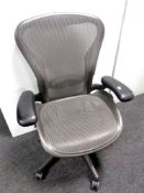 A Herman Miller ergonomic swivel office armchair