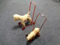 Two early 20th century push along toys - Dog & Donkey.