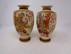 A pair of Japanese gilded Satsuma style vases