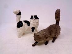 Two Royal Doulton cat figures