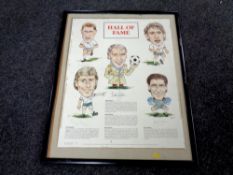 A signed sporting montage, Hall of Fame, to include Bobby Robson, Peter Shilton, Gary Linekar,