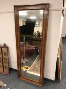 A late 19th century mahogany framed bevelled mirror,