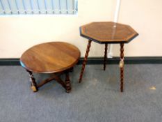 Two vintage occasional tables,