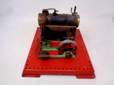 A vintage mechanical steam engine