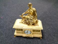 A decorative figured mantel clock after Thomas Blakemore