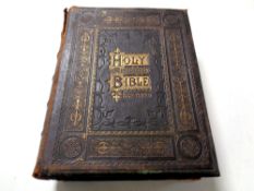 A Victorian leather bound holy bible