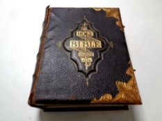 A Victorian holy bible with gilt metal mounts