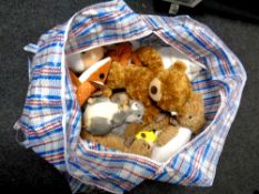 A quantity of soft toys, teddy bears, animals etc,