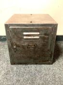 An industrial stainless steel 1950's locker, 38 cm x 38 cm.