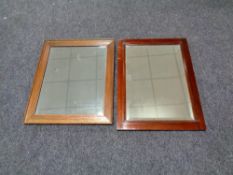 Two Edwardian bevelled mirrors