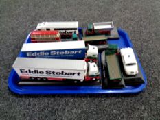 A collection of Eddie Stobbart and other die cast vehicles,