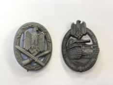 Two German Third Reich Assault badges (copies)