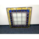 A stained leaded glass panel,
