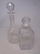 Two lead crystal decanters