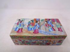 A 19th century Canton famille rose lidded table box,