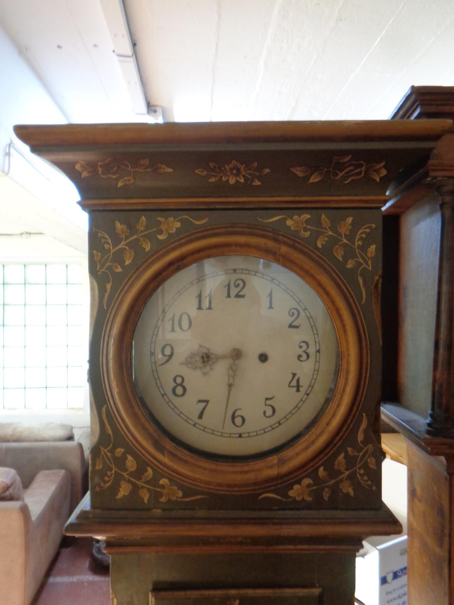 A continental painted longcase clock with circular dial - Image 2 of 2
