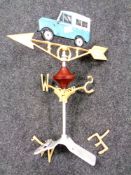 A cast iron Land Rover weather vane (as found)