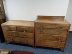 An Edwardian walnut four drawer chest together with four drawer dressing table (lacking mirror)