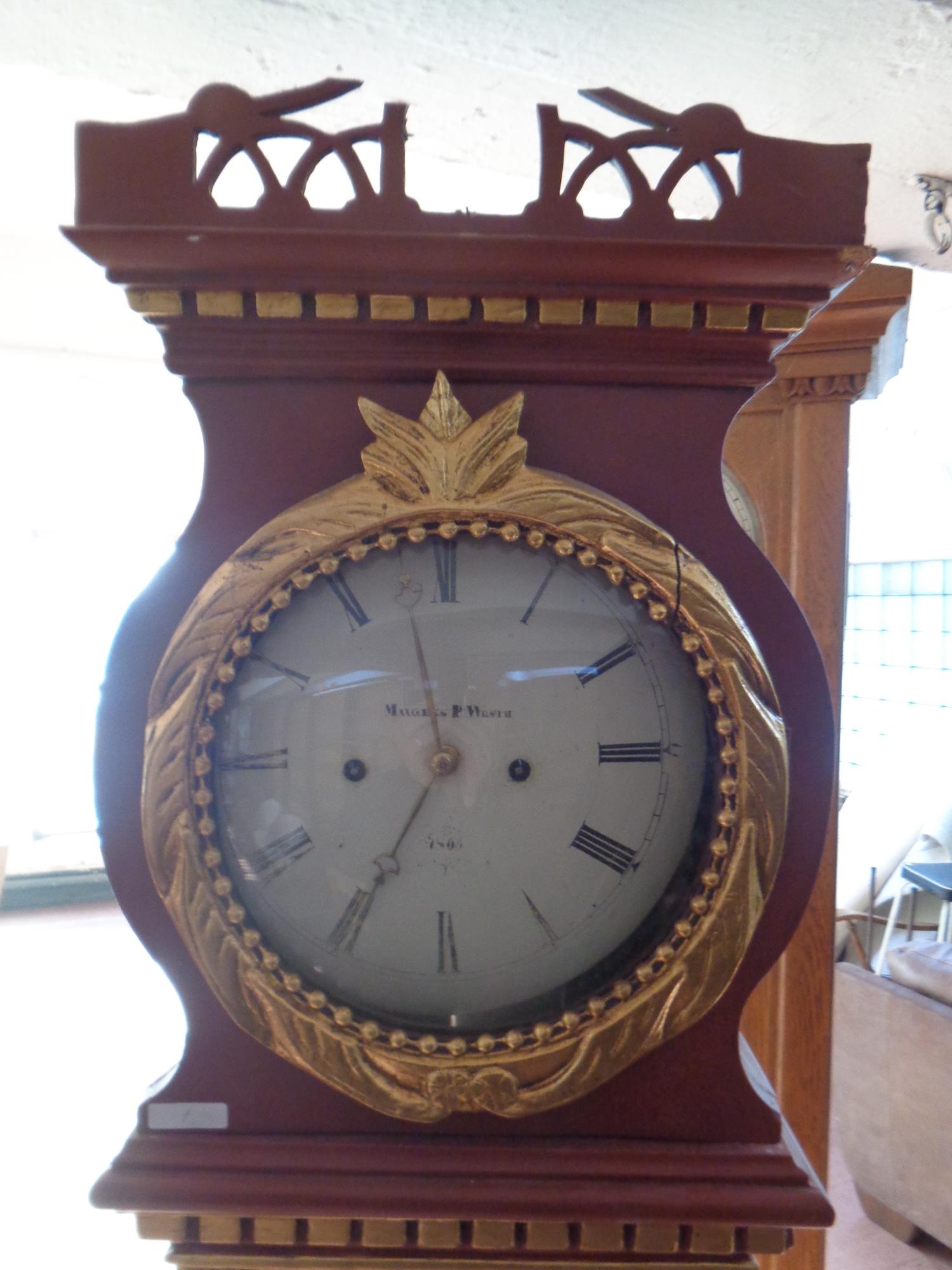 A continental painted longcase clock with circular dial - Image 2 of 2