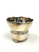 A silver sugar bowl, Sheffield marks (a/f) CONDITION REPORT: Dented. 75.