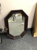 An octagonal antique mirror,
