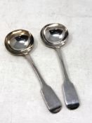 A pair of Victorian silver ladles, London 1850, 149.2g.