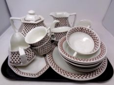 A tray containing 22 pieces of Adams tea and dinnerware