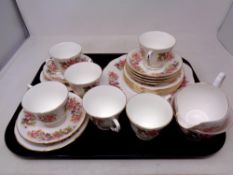 A tray containing a 21 piece Colclough bone china tea service