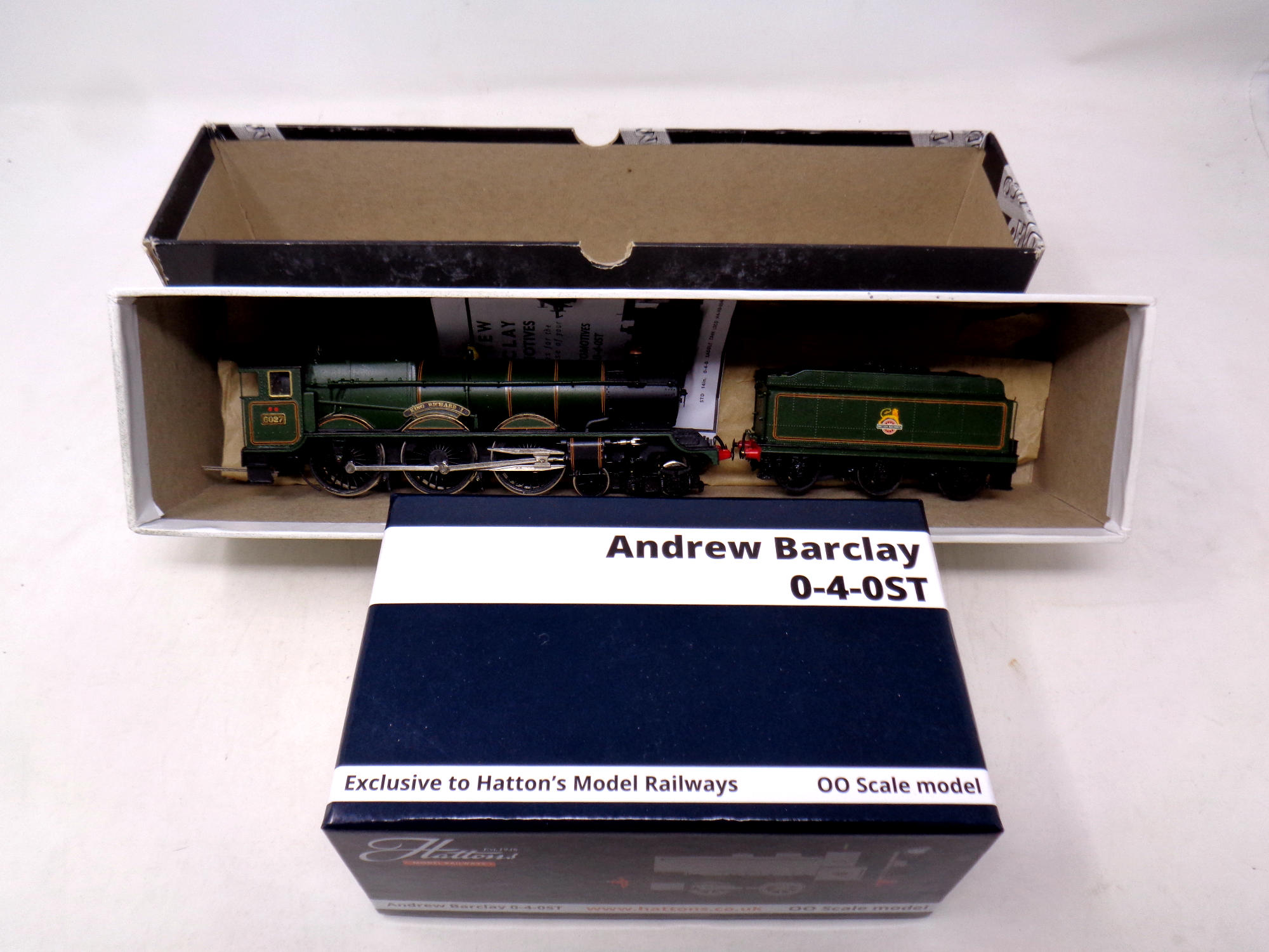An Andrew Barclay 0-4-0 ST 00 Scale locomotive together with a further locomotive King Richard with