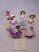 A set of four Royal Worcester Seasons limited edition figures, Spring, Summer,