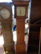 A 19th century oak longcase clock with painted dial,