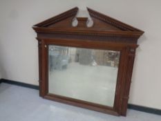 A 19th century mahogany framed bevel edged overmantel mirror