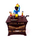 An organ grinder novelty money box