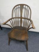 A beechwood Windsor armchair