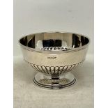 A silver pedestal bowl, Walker & Hall, Sheffield 1901, 347.8g.