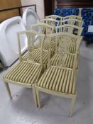 A set of eight continental painted dining chairs