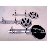 Three aluminium car key racks,