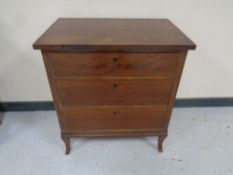An early 20th century mahogany three drawer chest
