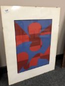 Continental school : Abstract colour print, limited edition signed in pencil,