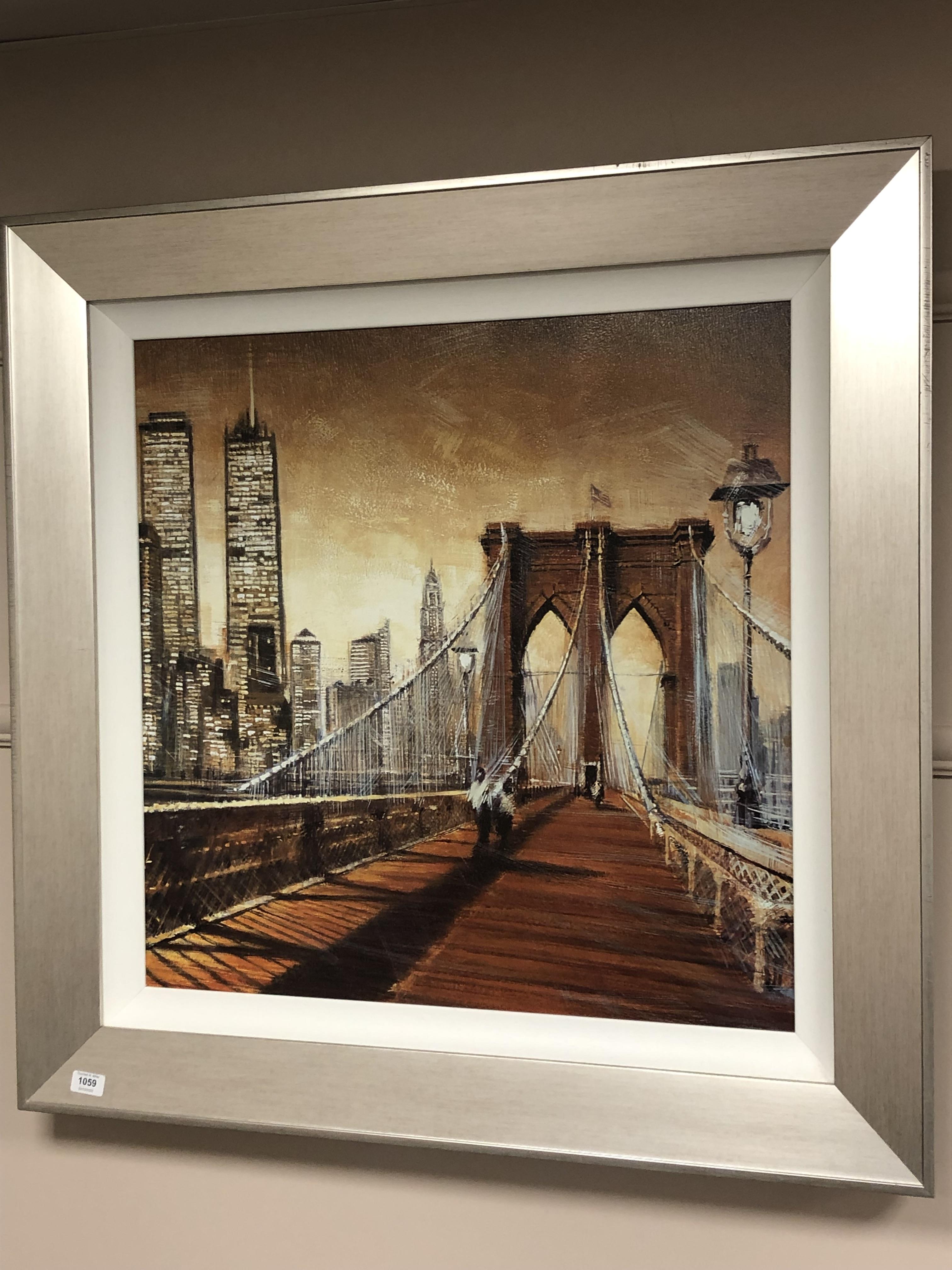 A 20th century textured print entitled 'Manhattan Sunset 2',