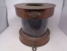 A ship's copper masthead light case