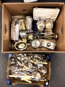 A quantity of silver and plate including boxed cutlery,