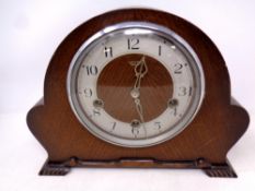 A 1930s oak cased Smiths Enfield mantel clock