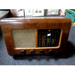 A walnut cased Pye valve radio